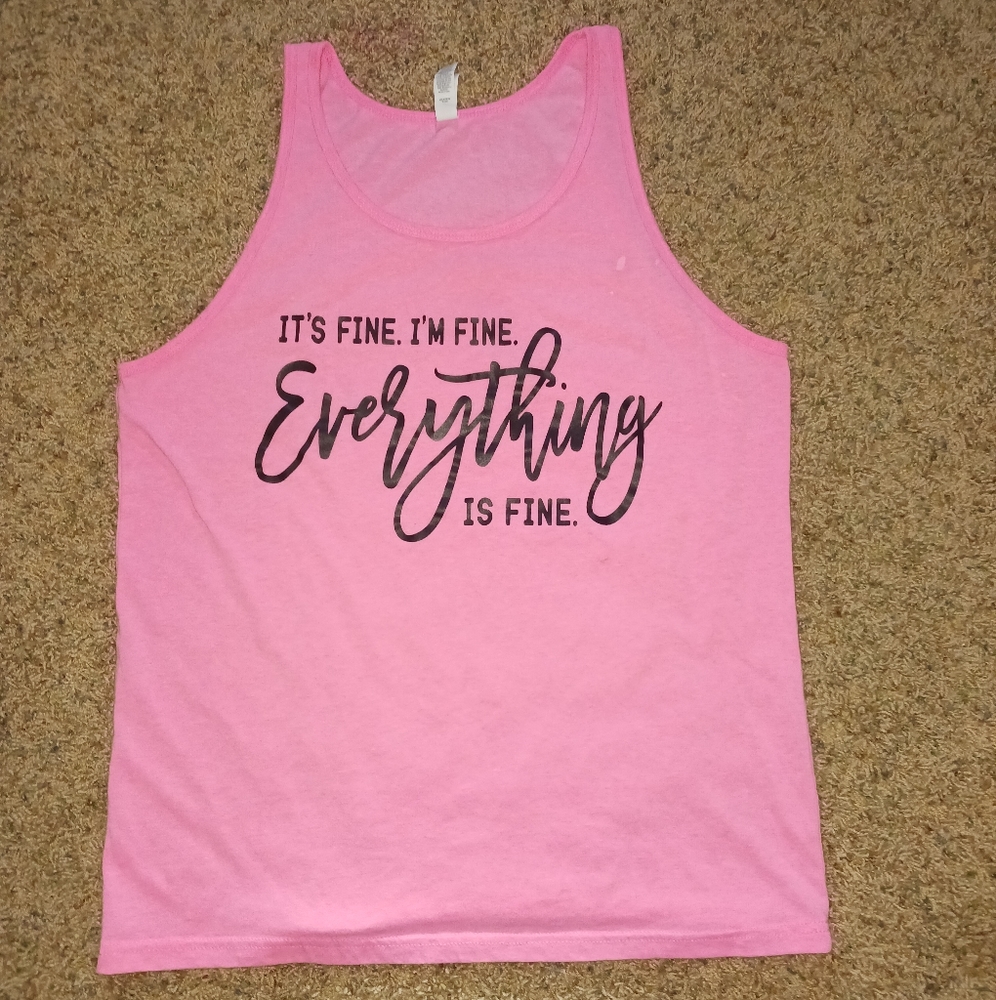Women's Graphic Tank Top, Pink, Size M